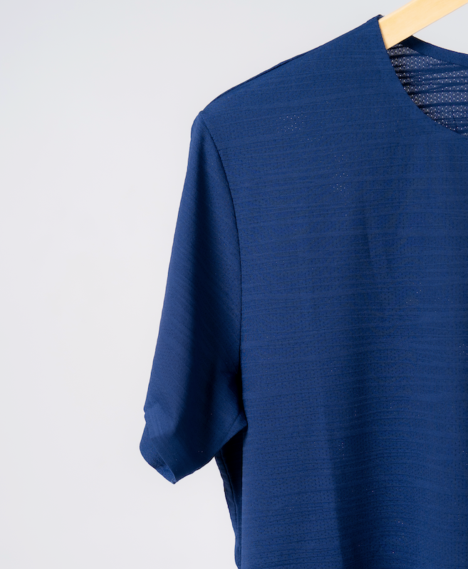 the Omaha, An athletic t-shirt made out of breathable stretchy fabric that can be used for training or every day activities.