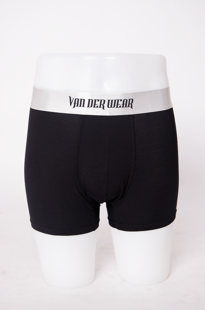 Black underwear made from soft performance materials. Designed for comfort and protection. 